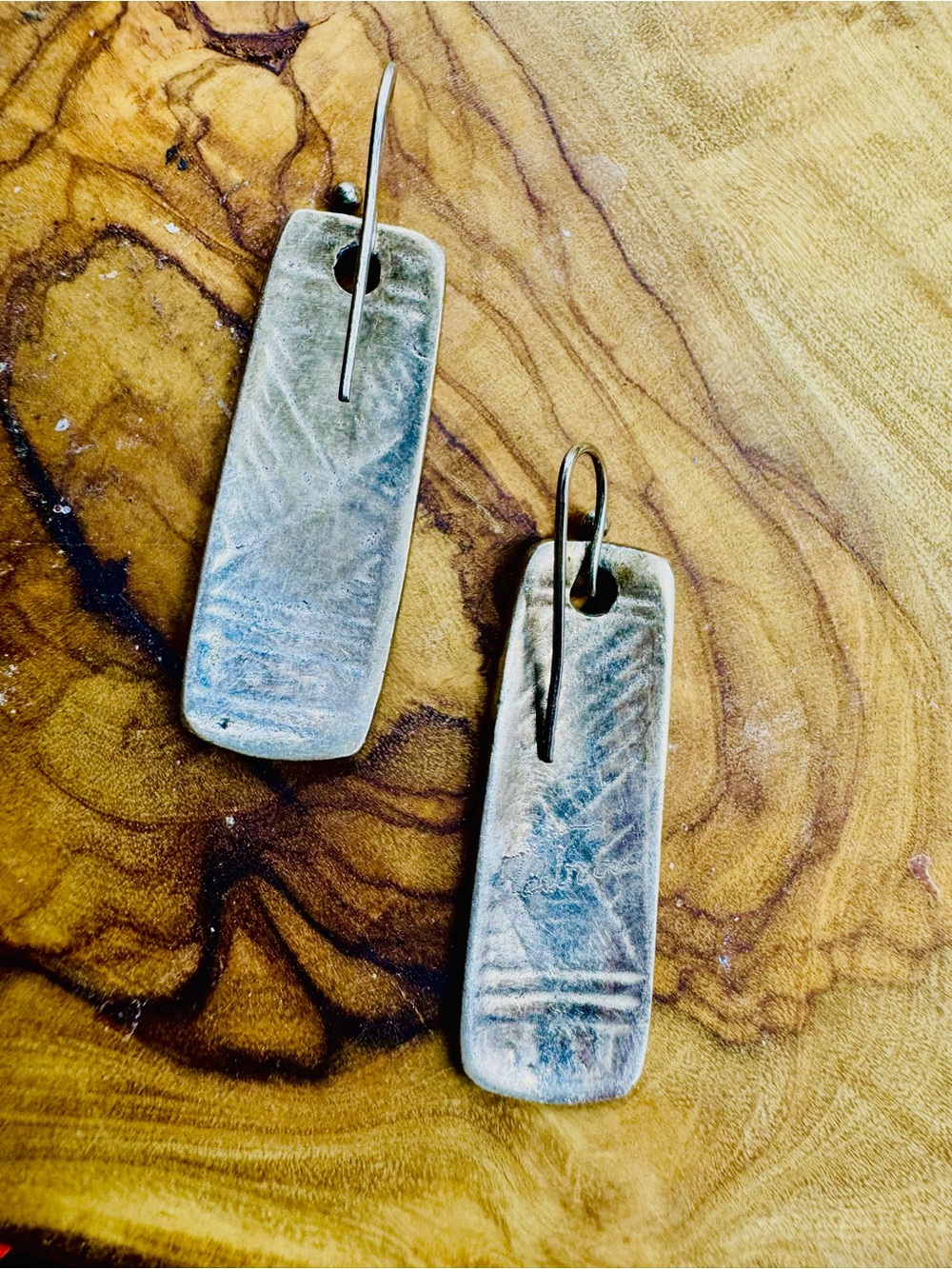 Signed Tabra Silver Vintange Drop Earrings Artesian - Picture 4 of 6